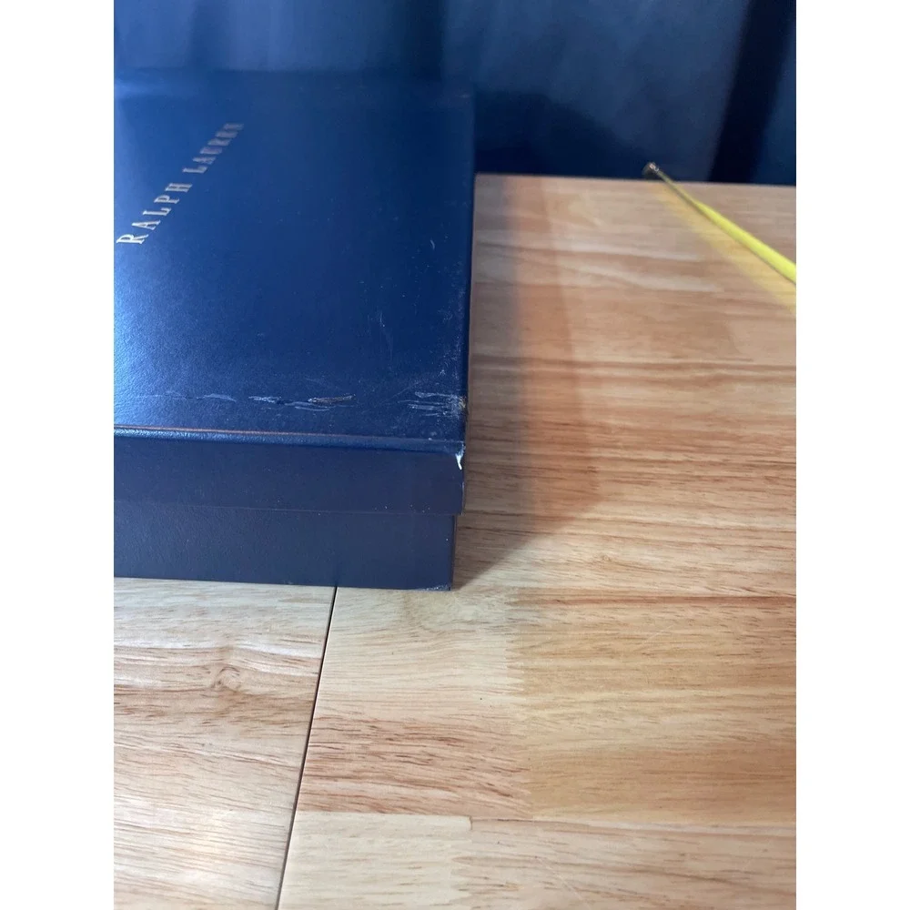 Ralph Lauren Navy Blue Large Magnetic‎ Gift Box Gold Logo 17x11.5x3 Storage Box